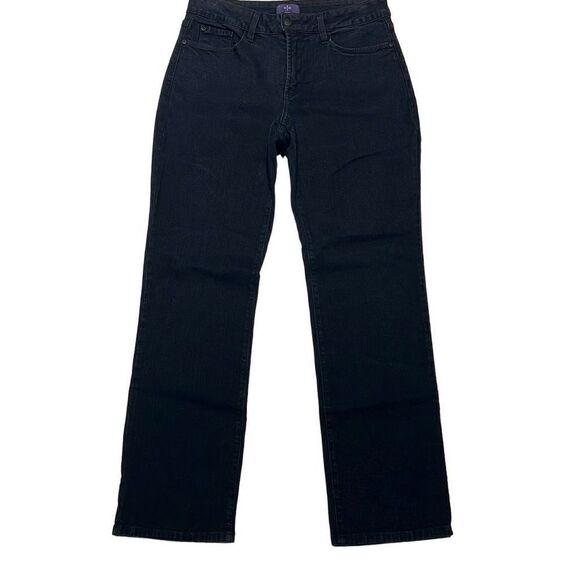 NYDJ Denim - NYDJ Womens Mid-Rise Stretch Straight Leg Jeans Blue Denim Dark Wash Size 6P